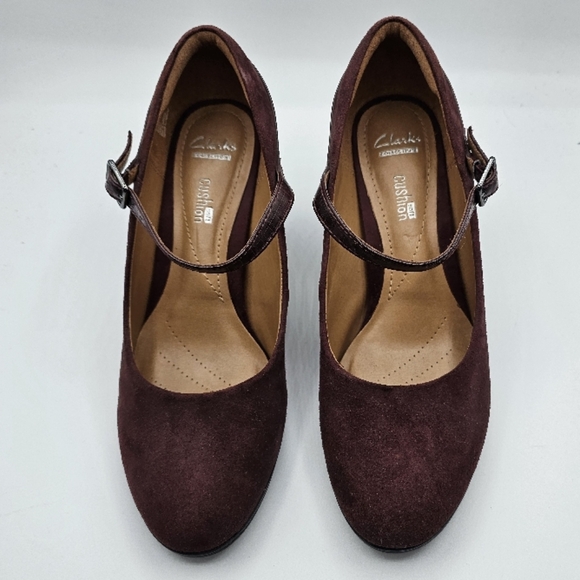 Clarks Shoes Clarks Collection Bavette Cathy Burgundy Suede Mary